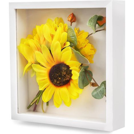 Tiefer Bilderrahmen zum Befüllen 20x20cm Weiß 3D Objektrahmen Geschenk Collage (1/5)