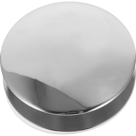 Bouchon vidange baignoire cuivre argenté bouton-poussoir (1/5)