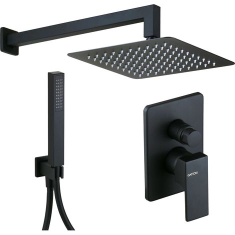 Kit doccia completo modello quadro colore nero opaco Gattoni SQUARE KTQ15/PDNO Nero opaco (1/3)