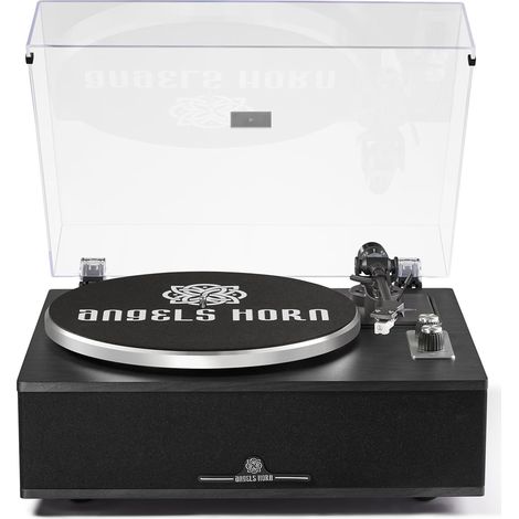 Platine Vinyle Bluetooth Hi-FI avec Enceintes intégrées Préampli phono intégré, cellule MM AT-3600L, tourne-disque à entraînement par courroie 33/45 tr/min, contrepoids réglable (1/5)