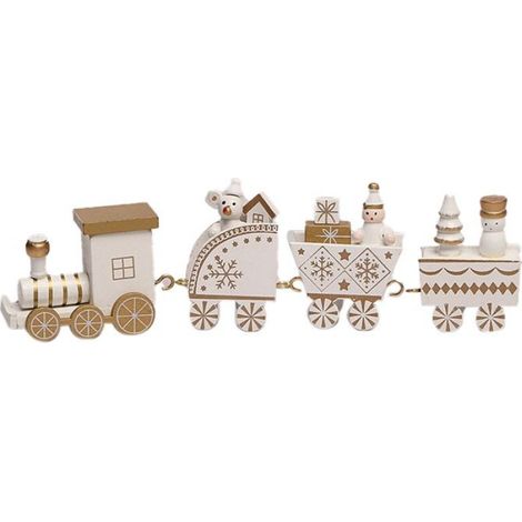 Train En Bois - Décoration De Noël - Ornement Maison - Cadeau Festif - 1 Pièce (1/5)