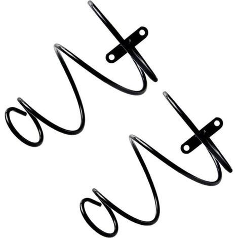 Lot de 4 porte-bouteilles de vin muraux en métal en spirale pour présentoir à vin, noir (1/5)