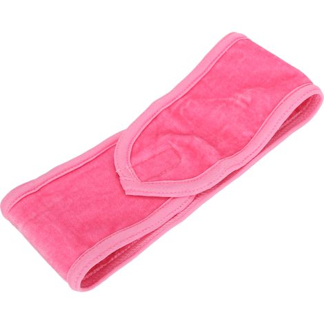Bandeau SPA pour le visage, maquillage, douche, bain, bandeau de sport, serviette extensible ajustable, rose (1/5)