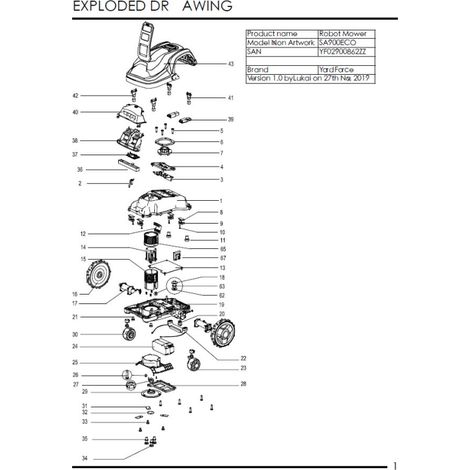 Composant de la batterie - 862601 pour SA 900 ECO, SA 800 PRO (1/2)