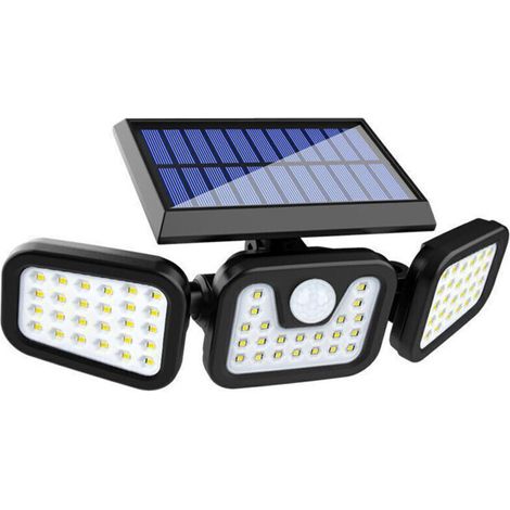 Lampe Solaire Extérieur 50W, Etanche IP67 Lumière Solaire éclairage avec Détecteur de Mouvement, 360° Reglable Applique Murale, Lampe de Sécurité sans Fil lampe Mural pour Jardin Garage (1/5)