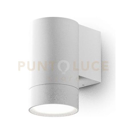 GES1060- APPLIQUE 1 LUCE ATTCACO GU10 COLORE BIANCO IN ALLUMINIO IP54 H.11,5CM
