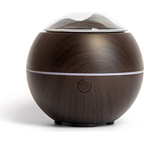 Diffuseur d'aromathérapie 100 ml, silencieux, stable, design élégant, humidificateur USB pour voiture ou chambre, grain bois foncé (1/5)