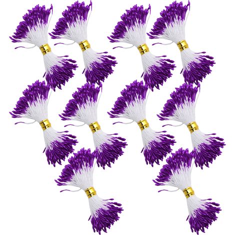 900 étamines de fleurs artificielles en plâtre violet, accessoire de décoration de bouquet et d'artisanat, 1 mm (2) (1/5)