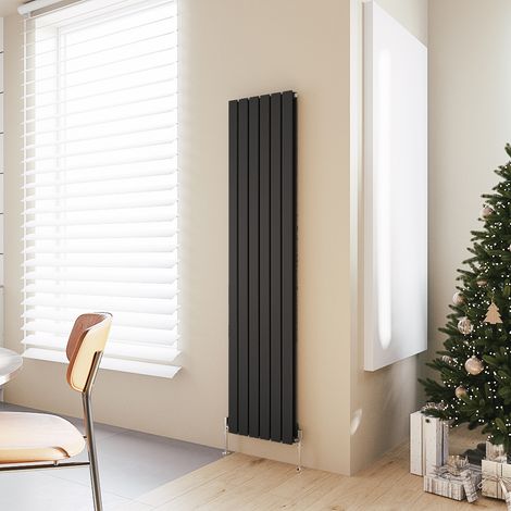 Acezanble Vertical Flat Panel Radiator Central Heating Rad 1800x408mm Double Black (1/5)