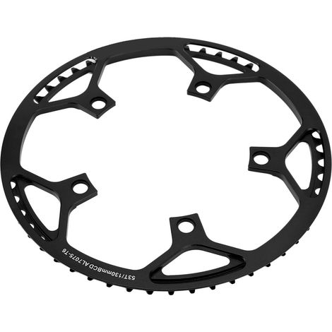 Plateau de vélo pliant en alliage d'aluminium usiné CNC, résistant à l'usure et protecteur, 53 dents, rond, noir (1/5)