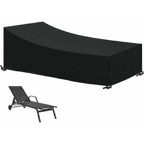 Bâche, Housse de Protection imperméable pour transat - 210 x 75 cm - Noir (1/5)