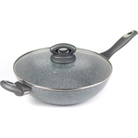 Wok Marblestone de Salter, modelo BW02772G2MOR, 28 cm, gris (1/3)