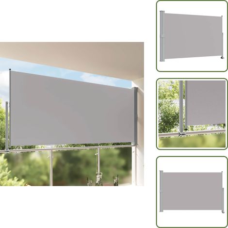 The Living Store Tenda da Sole Laterale Retrattile 160 x 300 cm Grigia - Tenda da balcone