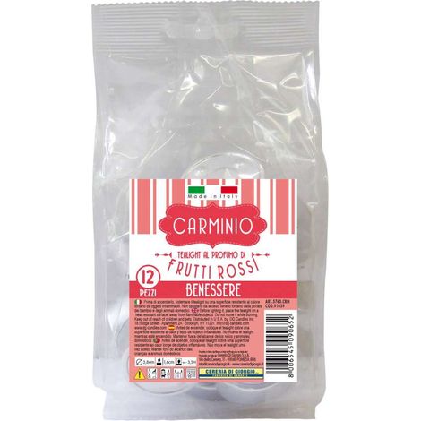 CERERIA DI GIORGIO Tealight Profumati Frutti Rossi 12 Pz Rosso 3.8 cm