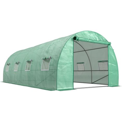 GagaSerre de jardin tunnel maraichere avec bache plastique et structure en acier 590x300x200 cm (1/5)