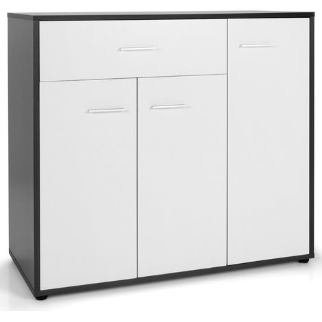 Mobile credenza moderno con cassetto 3 ante ripiano regolabile, Armadietto per cucina sala da pranzo 88x40x80cm (1/5)