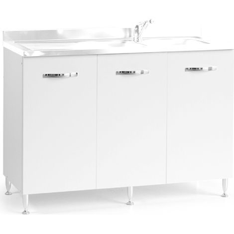 MOBILE SOTTOLAVELLO 120X50XH85CM BIANCO FRASSINATO