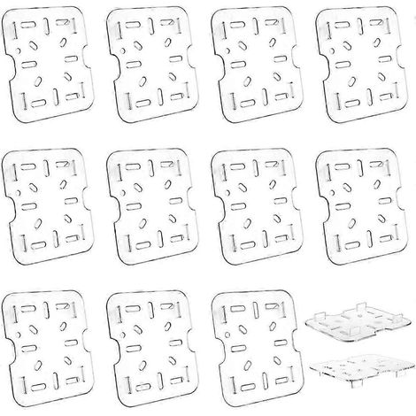 12 pcs étagère de vidange en plastique pour bac alimentaire de taille 1/6 grille en plastique transparent plateaux de drainage alimentaire en acrylique bac de drainage en plastique (1/5)