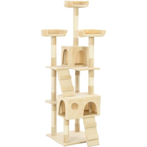Katzen-Kratzbaum mit Sisal-Säulen 170 cm Beige