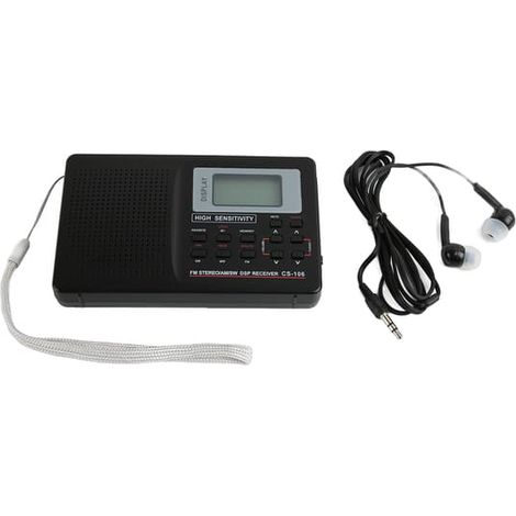 Radio AM/FM/SW avec fonction mémoire, touches rétroéclairées à faible perte, radio numérique portable à bande complète et réveil. Fonction mémoire, touches rétroéclairées et réveil intégré. (1/5)
