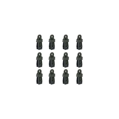 Lot de 12 pinces à bâche robustes, clip pour tente extérieure pour maintenir la bâche, le pare-soleil de voiture, la piscine