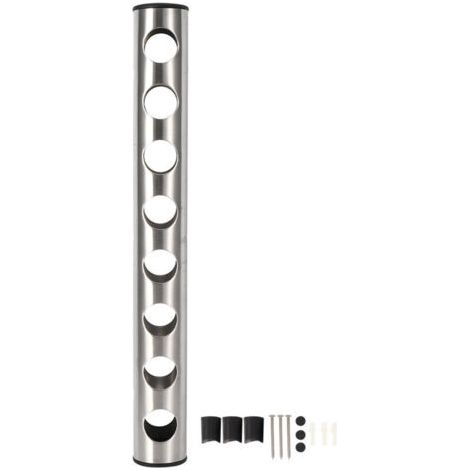 Porte-bouteille de vin rouge Vertical mural en acier inoxydable, support pour fournitures de Bar domestique, argent 8 trous (1/4)