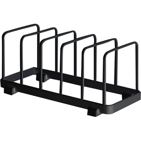 Lntyq Assiette Organisateur, Égouttoir à Vaisselle, Supports à Assiettes, Organisateur d'Étagère à Assiettes, Rangement de Planche à Découper pour Cuisine Comptoir Placard (Noir, 241010cm) (1/5)