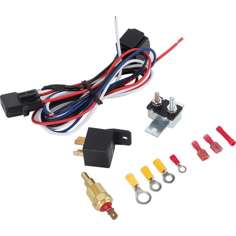 Kit de relais de capteur pour moteur - Refroidissement électrique - Thermostat - Interrupteur de température - Accessoire de montage - Convient pour 110 V + voiture (1/5)