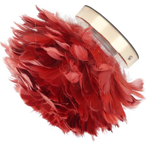 Lampe de table en plumes, gradation sans palier, recharge USB, commande tactile LED pour chambre, café, rouge vin (1/5)