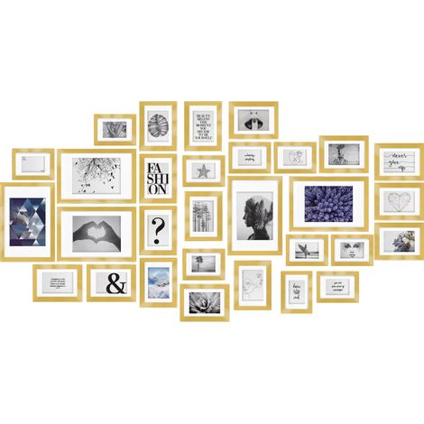 Set de 30 cadres photo MDF et verre synthétique incassable – Dimensions 10x15, 13x18, 20x30 – Passe-partout inclus – Bomoe (1/5)