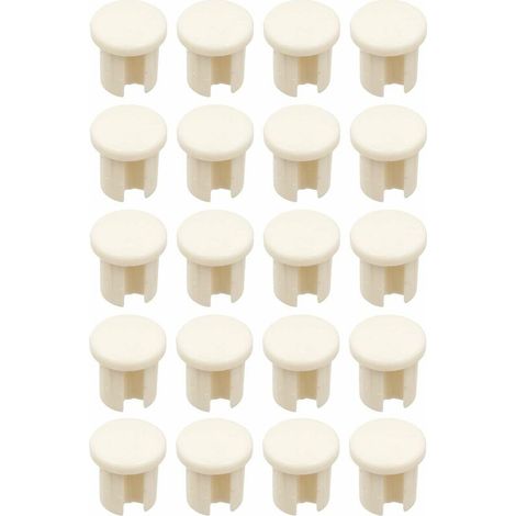 20x Cache trou bouchon 8mm Tube Coulisse Tiroir Capuchon Trou Vis Protection, en PVC blanc (1/2)