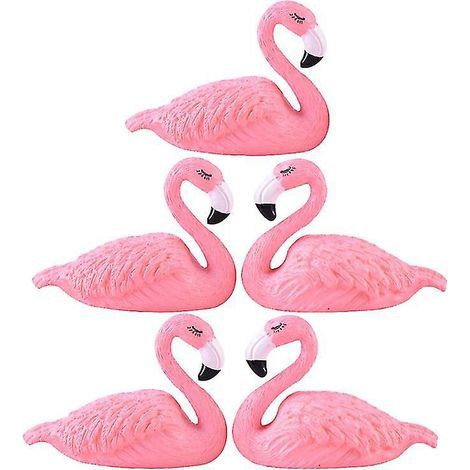 Lot de 5 figurines miniatures de flamants roses (1/3)