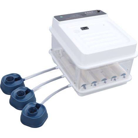 Incubateur à œufs réglable avec éclairage LED automatique, double alimentation, petit simulateur d'incubation pour poulets, blanc, prise UE 220 V, lot de 12 (1/5)