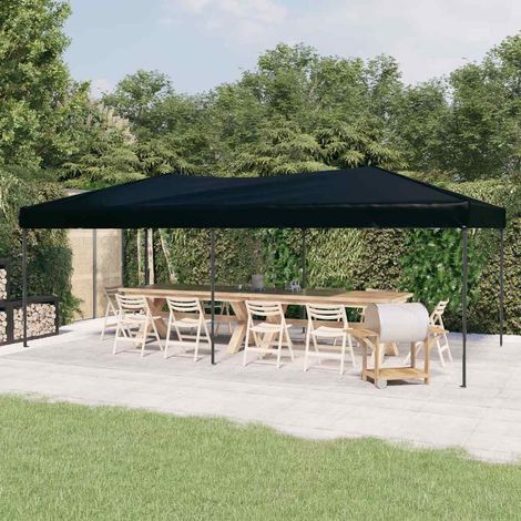 Tente de réception pliable Tonnelle de Jardin - Rapide à Installer Noir 3x6 m BV524464 - BonneVie (1/5)