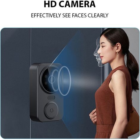 Sonnette d'interphone visuel sans fil 2,4 GHz avec écran IPS de 4,3 pouces, surveillance vidéo haute définition intelligente, bidirectionnelle, pour villa, maison, bureau, appartement (1/4)
