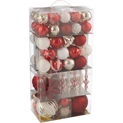 Lot de 80 Boules de Noël "Night" 58cm Rouge & Doré (1/2)
