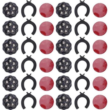12pcs Roues de lanceur d'auto-adhésifs avec plaquettes de frein à 360 degrés Rotation lourds Chasters de meubles pour appareils Bibliothèques Bibliothèque Planteurs Black (1/4)