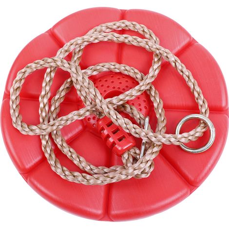 Balançoire Disque Enfant avec Corde - Jeu de Plein Air, Activité Ludique Extérieure (Fleurs Rouges) (1/5)