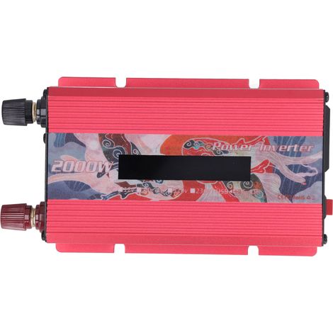 2000W Solar-Wechselrichter für Autos mit Lüfter, LCD-Bildschirm, DC zu AC110V Solarstrom, modifizierter Sinus-Wechselrichter, rot, DC24V (DC21-29V) (1/5)