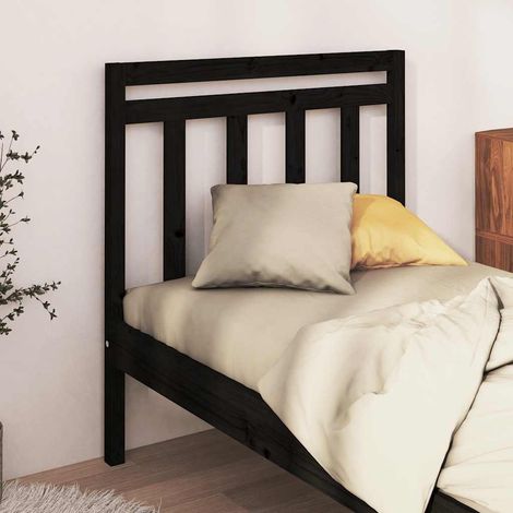 Tête de lit en bois massif de pin noir 96 x 4 x 100 cm pour lit sans tête de lit - PANGIVO (1/5)