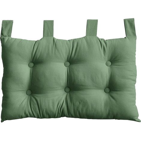 Coussin Tête de Lit Uni "Panama" 70cm Vert Argile
