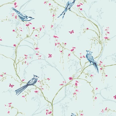 Superfresco Easy - Vliestapete - Vogel - Blau - 10m x 52cm (1/4)