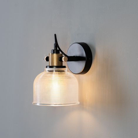 Kosilum – Applique murale en verre texturé 20cm – Éclairage E27 40W max – Design élégant pour salon et entrée – Luminosité vive (1/5)