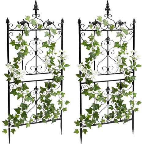 Set de 2 Celosías Myrte  Espaldera Decorativa de Metal para Plantas Trepadoras Antracita