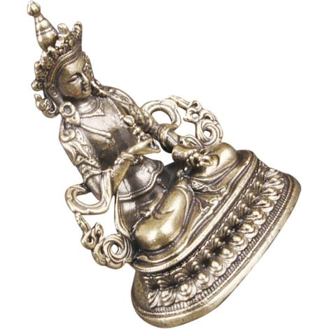 Statue de Bouddha en Laiton Décorative Rétro Fond Plat, Figurine Délicate et Créative pour Décoration Intérieure et Bureau (1/5)
