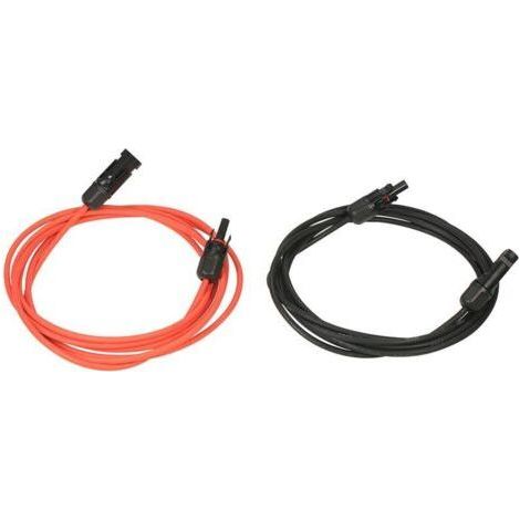 BUNTHAUS PA 10AWG 1 coppia di cavi di prolunga per pannelli solari con presa e spina, 1 coppia 6M nero + 6M rosso - 1 coppia 6M nero + 6M rosso (1/4)