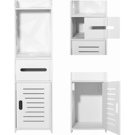 Meuble de salle de bain, 80 cm, blanc (1/4)