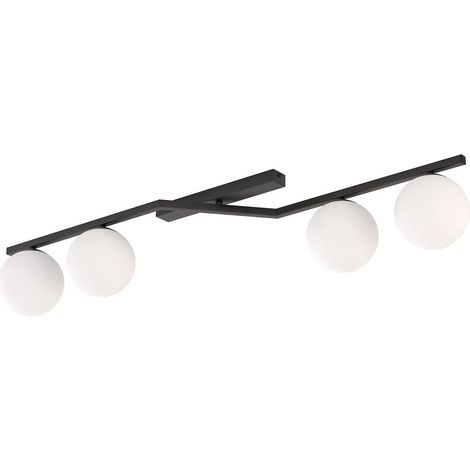 Plafoniera industriale nera 4xE14 sfere bianche NATON (1/5)