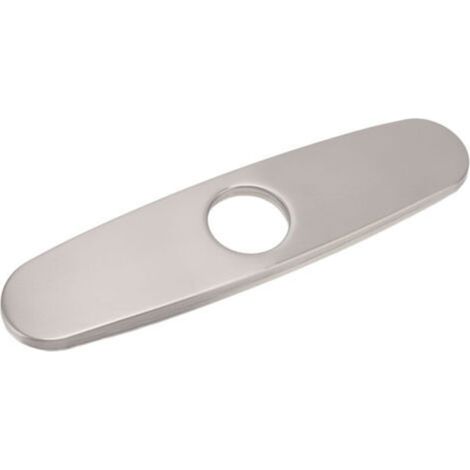 Placa embellecedora para grifo de fregadero de cocina, fabricada en acero inoxidable 304 cepillado, con estrías y panel inferior decorativo. -Crezuo