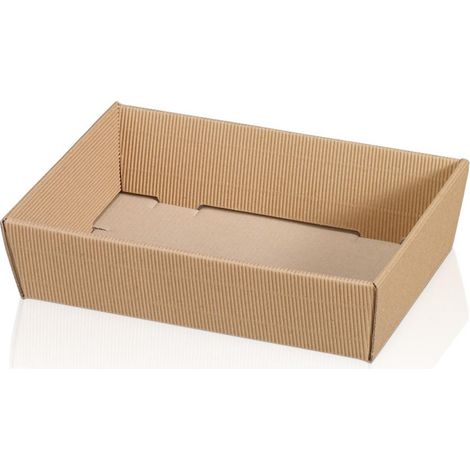 25 x Präsentkorb Geschenkkorb 220x150x55 mm offene Welle Natur (1/2)